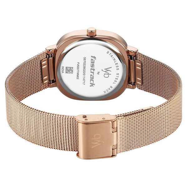Fastrack Vyb Mirage Quartz Analog Rose Gold Dial Metal Strap Watch For Girls - image number 6