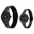 Fastrack Mixmatched Quartz Analog Black Dial Black Stainless Steel Strap Watch For Couple - image number 2