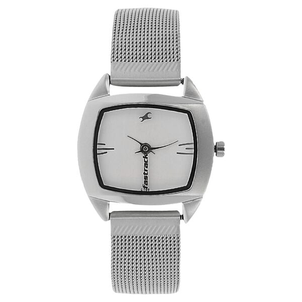 Fastrack Quartz Analog Silver Dial Metal Strap Watch for Girls - image number 0