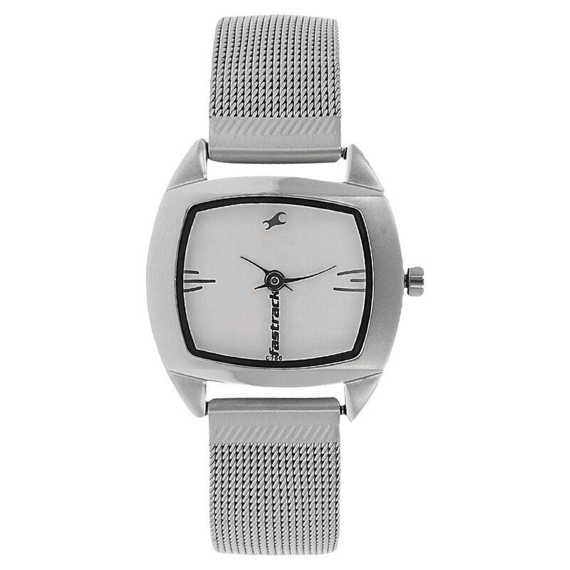 Buy Online Fastrack Quartz Analog Silver Dial Metal Strap Watch