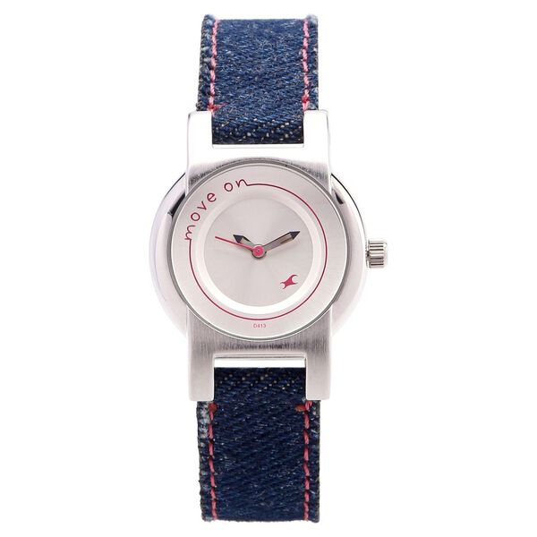Fastrack Quartz Analog Silver Dial Leather Strap Watch for Girls - image number 0