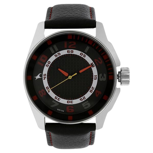 Fastrack Quartz Analog Black Dial Leather Strap Watch for Guys - image number 0
