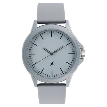 Fastrack The Minimalists Quartz Analog Grey Dial Silicone Strap Unisex Watch