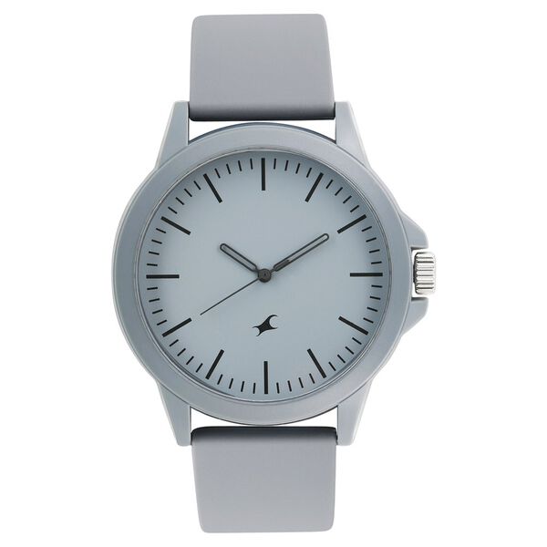 Fastrack The Minimalists Quartz Analog Grey Dial Silicone Strap Unisex Watch - image number 0