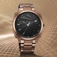 Fastrack Groove Quartz Analog Black Dial Guys Stainless Steel Watch