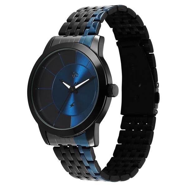 Vyb Phantom By Fastrack Quartz Analog Two Toned Dial Two Toned Stainless Steel Strap Watch For Guys - image number 2