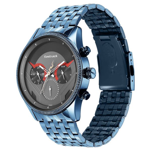 Fastrack Thor Quartz Multifunction Grey Dial Metal Strap Watch for Guys - image number 3
