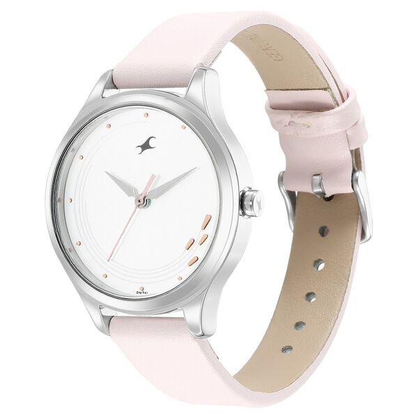 Fastrack Stunners Quartz Analog White Dial Leather Strap Watch for Girls - image number 3