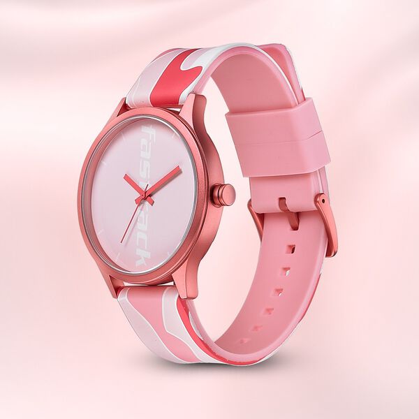 Fastrack Topicals Quartz Analog Pink Dial Silicone Strap Unisex Watch - image number 2