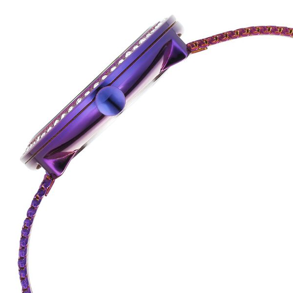 Fastrack Vyb Eclipse Quartz Analog Purple Mother Of Pearl Dial Purple Color Metal Strap Watch For Girls - image number 4