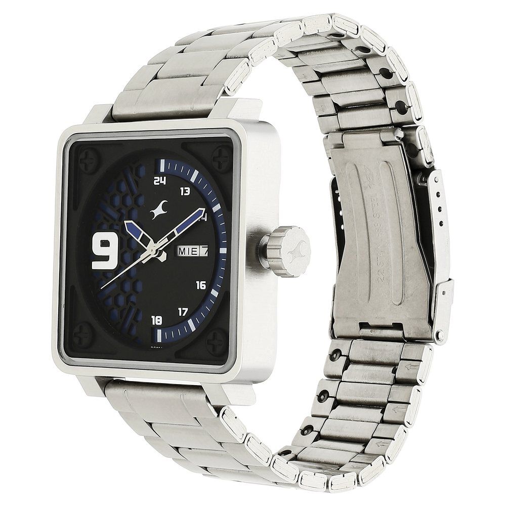 Loopholes black dial stainless steel strap watch hot sale