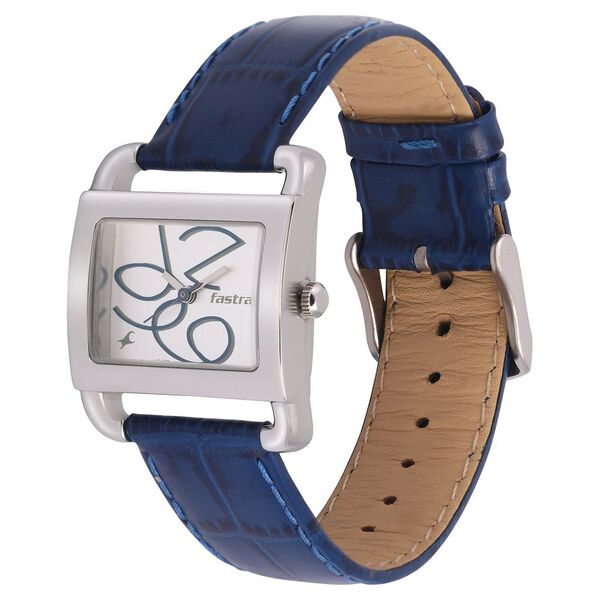 Fastrack Quartz Analog Silver Dial Leather Strap Watch for Girls - image number 2