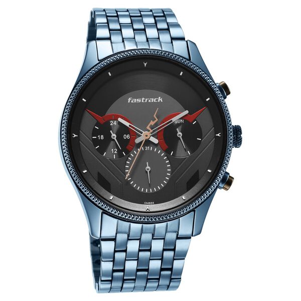 Fastrack Thor Quartz Multifunction Grey Dial Metal Strap Watch for Guys - image number 1