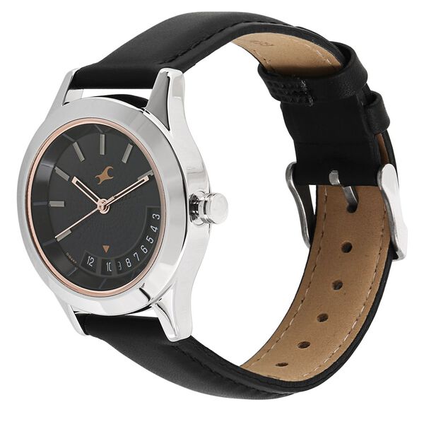 Fastrack All Nighters Quartz Analog Black Dial Leather Strap Watch for Girls - image number 1