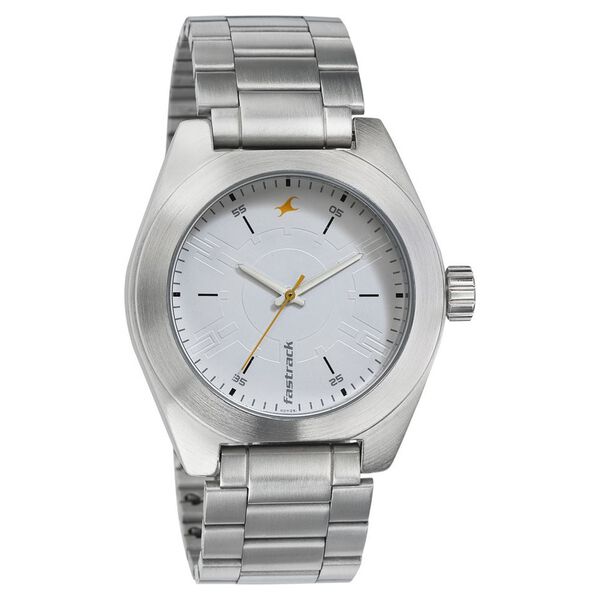 Fastrack Quartz Analog Silver Dial Stainless Steel Strap Watch for Guys - image number 0