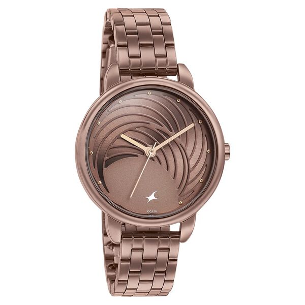 Fastrack Stunners Quartz Analog Brown Dial Stainless Steel Strap Watch for Girls - image number 1