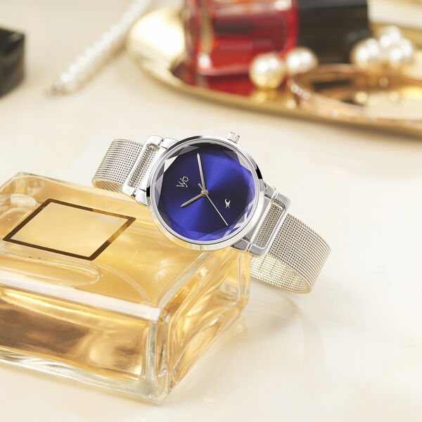 Fastrack Vyb Classique Quartz Analog Blue Dial Stainless Steel Strap Watch for Girls - image number 2