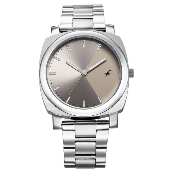 Fastrack Stunners X Quartz Analog Grey Dial Stainless Steel Strap Watch For Guys - image number 0
