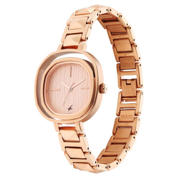 Fastrack Opulence Quartz Analog Rose Gold Dial Metal Strap Watch for Girls - image number 3