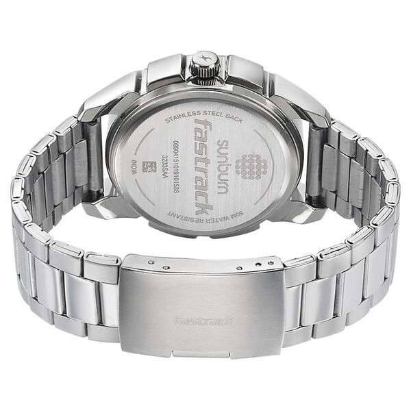 Fastrack Sunburn Quartz Analog Silver Dial Stainless Steel Strap Watch for Guys - image number 4
