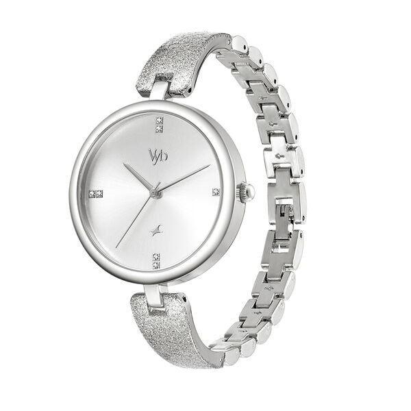 Fastrack Vyb Diva Quartz Analog Silver Dial Metal Strap Watch for Girls - image number 3
