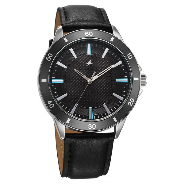 Fastrack Stunners X Quartz Analog Black Dial Leather Strap Watch For Guys - image number 1