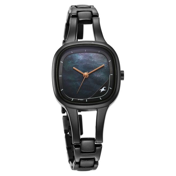 Fastrack Pulse Quartz Analog Mother Of Pearl Dial Black Metal Strap Watch For Girls - image number 1