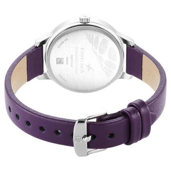 Fastrack Stunners Quartz Analog Purple Dial Leather Strap Watch for Girls - image number 5