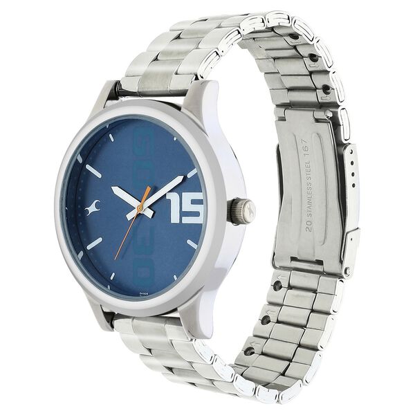 Fastrack Bold Quartz Analog Blue Dial Stainless Steel Strap Watch for Guys - image number 2
