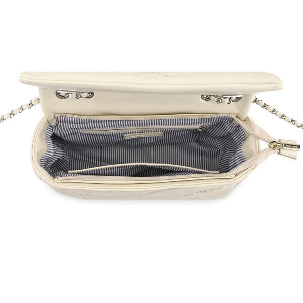Fastrack Quilted Sling Bag in White with Chain Detailing - image number 7