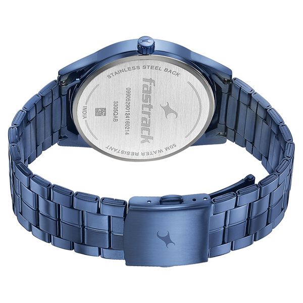 Fastrack Stunnerse Quartz Analog Blue Dial With Blue Metal Strap Watch for Guys - image number 4