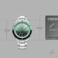 Vyb Hustler By Fastrack Quartz Analog Green Dial Silver Metal Strap Watch For Guys - image number 3