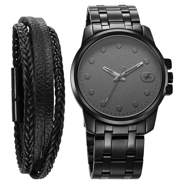 Fastrack Pulse Quartz Analog Anthracite Dial With Black Stainless steel Strap Watch for Guys - image number 0