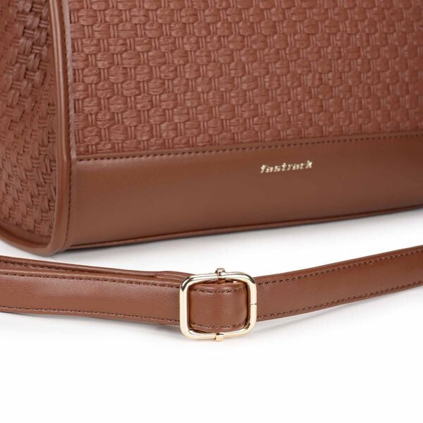 Lattice brown satchel - image number 7