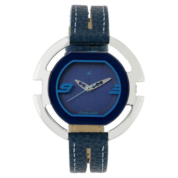 Fastrack Quartz Analog Blue Dial Leather Strap Watch for Girls - image number 0