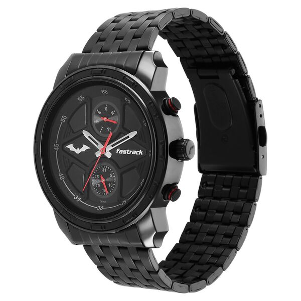 Fastrack Batman Quartz Analog with Day and Date Black Dial Stainless Steel Strap Watch for Guys - image number 3