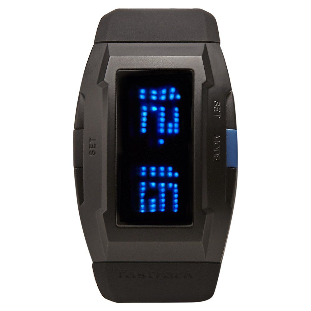 Fastrack Digital Black Dial Silicone Strap Watch for Guys
