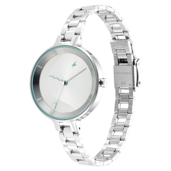 Fastrack Stunners Quartz Analog Silver Dial Metal Strap Watch for Girls - image number 3