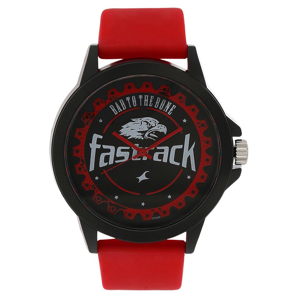 Black dial black plastic strap watch fastrack on sale