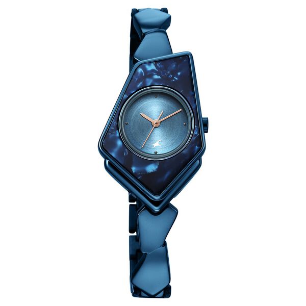 Fastrack Younique Quartz Analog Blue Dial Metal Strap Watch for Girls - image number 1