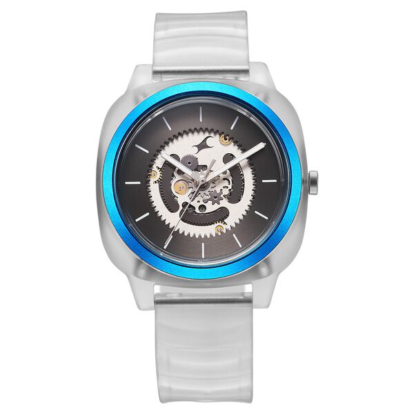 Fastrack Bare Quartz Analog Skeleton Unisex Watch With Anthracite Dial And Translucent Plastic Strap - image number 1