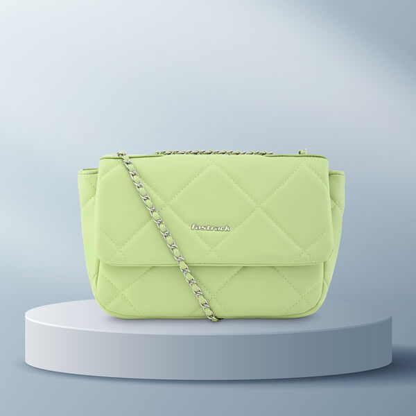 Fastrack Party Sling Bag with Chain Detailing in Cool Matcha Green - image number 0