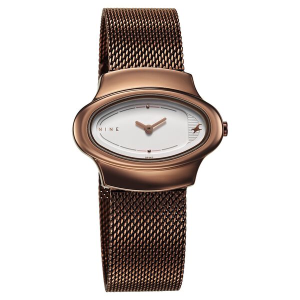 Fastrack Pulse Quartz Analog White Dial Brown Stainless Steel Strap Watch For Girls - image number 1