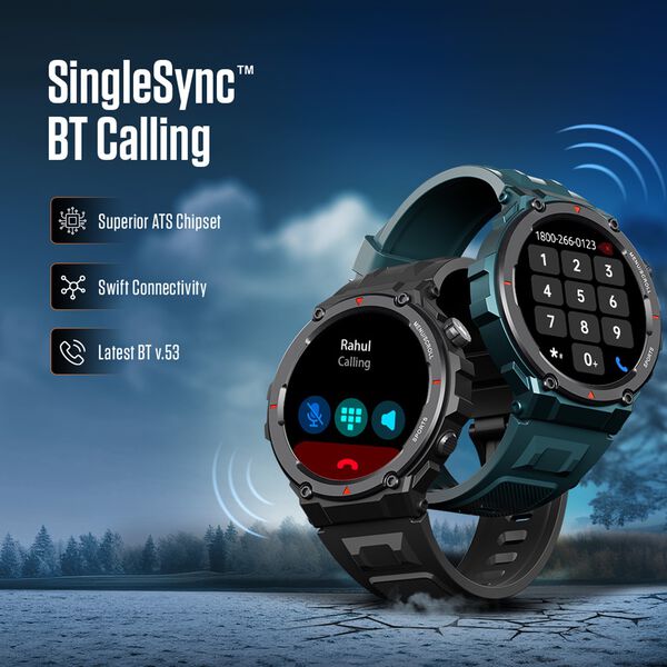 Fastrack Xtreme Pro with 3.6 cm AMOLED Display, Rugged Design, SingleSync BT Calling, Functional Crown with Black Strap - image number 2