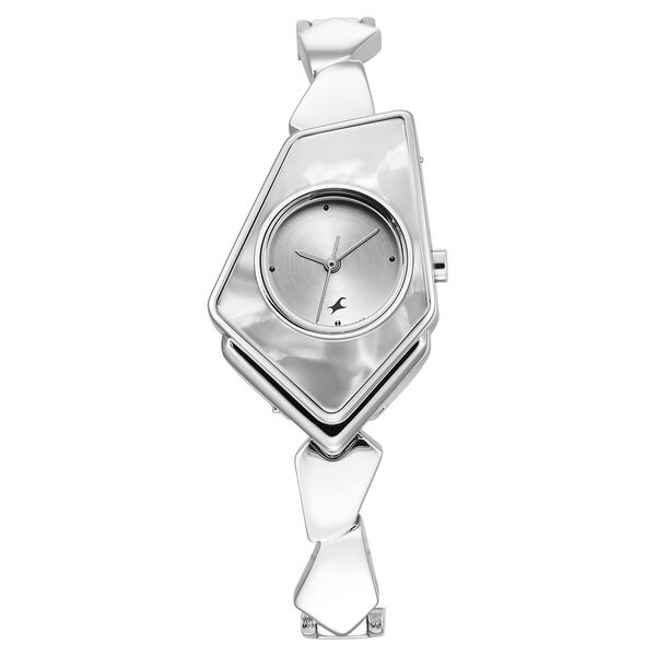 Fastrack Younique Quartz Analog Silver Dial Metal Strap Watch for Girls - image number 2