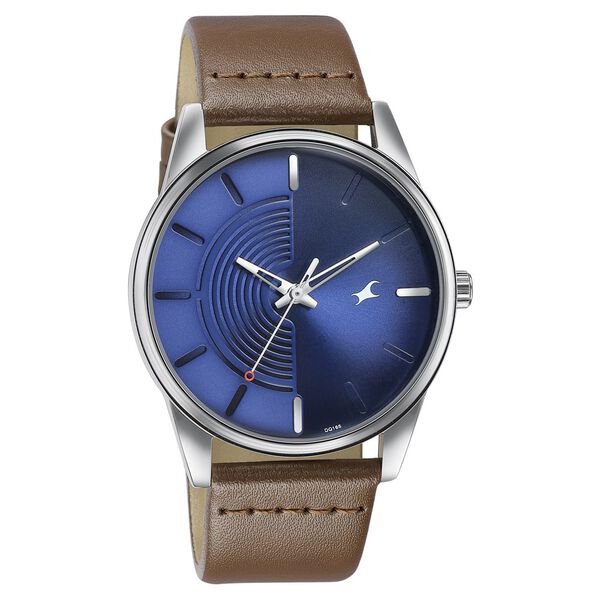 Fastrack Stunners Quartz Analog Blue Dial Leather Strap Watch for Guys - image number 1