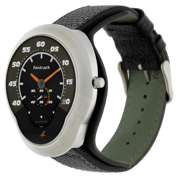 Fastrack Quartz Analog Black Dial Leather Strap Watch for Guys - image number 2