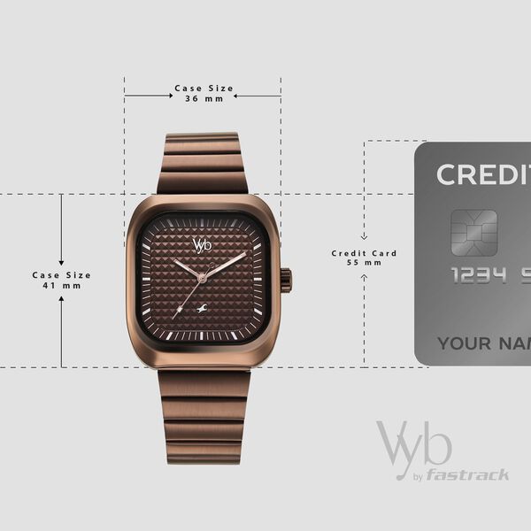 Fastrack Vyb Maverick Quartz Analog Brown Dial Metal Strap Watch For Guys - image number 3