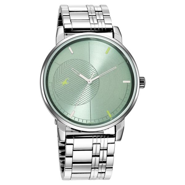 Fastrack Stunners Quartz Analog Green Dial Metal Strap Watch for Guys - image number 1
