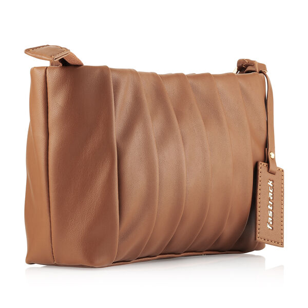 Fastrack Pleated Sling Bag in Tan - image number 2